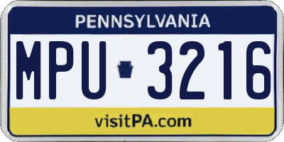 PA license plate MPU3216