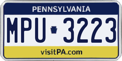 PA license plate MPU3223