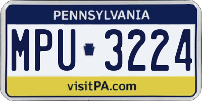 PA license plate MPU3224