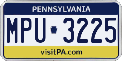 PA license plate MPU3225