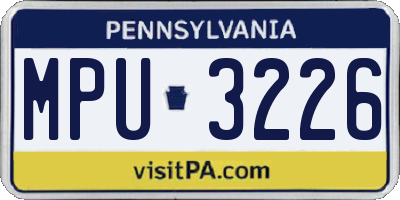 PA license plate MPU3226