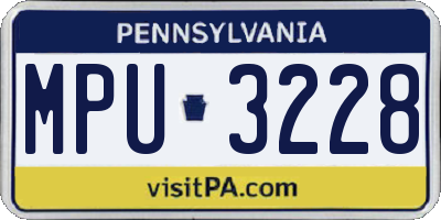 PA license plate MPU3228