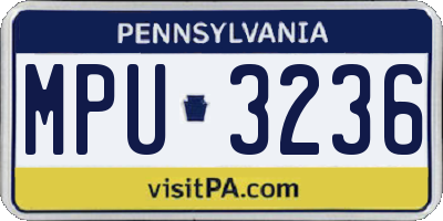 PA license plate MPU3236