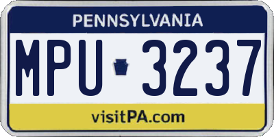 PA license plate MPU3237