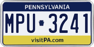 PA license plate MPU3241