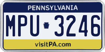 PA license plate MPU3246