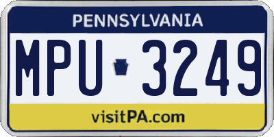 PA license plate MPU3249