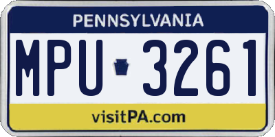 PA license plate MPU3261