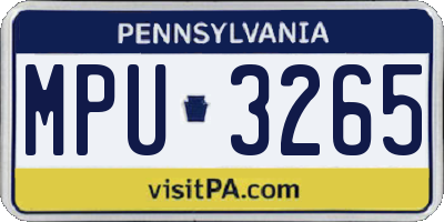 PA license plate MPU3265