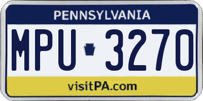 PA license plate MPU3270