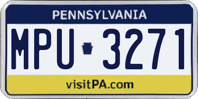 PA license plate MPU3271