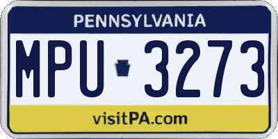 PA license plate MPU3273