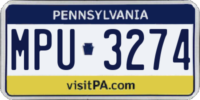 PA license plate MPU3274