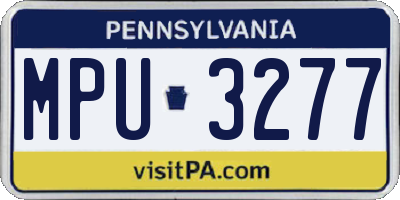 PA license plate MPU3277