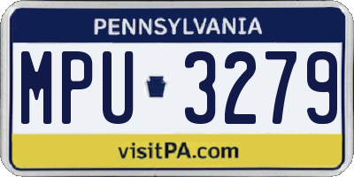 PA license plate MPU3279