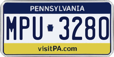 PA license plate MPU3280