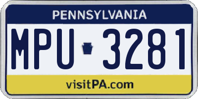 PA license plate MPU3281