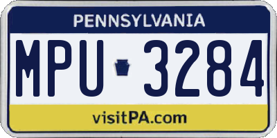 PA license plate MPU3284