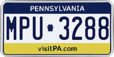 PA license plate MPU3288