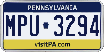 PA license plate MPU3294