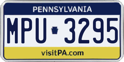 PA license plate MPU3295