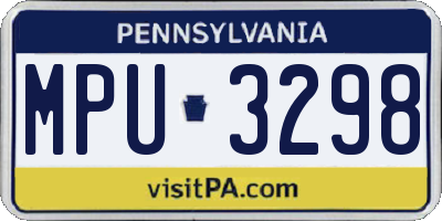 PA license plate MPU3298