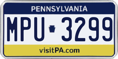 PA license plate MPU3299