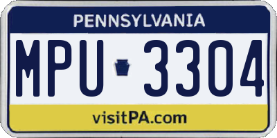 PA license plate MPU3304
