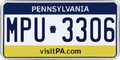 PA license plate MPU3306