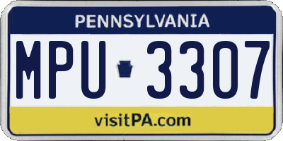 PA license plate MPU3307