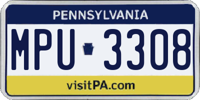 PA license plate MPU3308