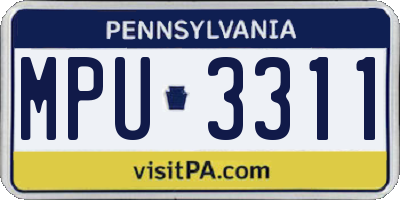 PA license plate MPU3311