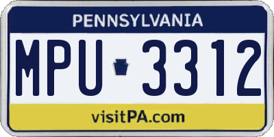 PA license plate MPU3312
