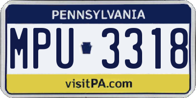 PA license plate MPU3318