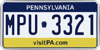 PA license plate MPU3321