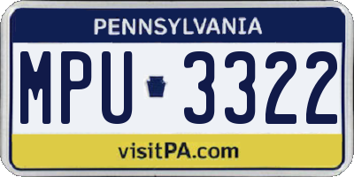 PA license plate MPU3322