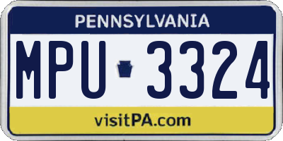 PA license plate MPU3324