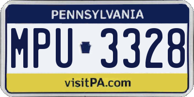 PA license plate MPU3328
