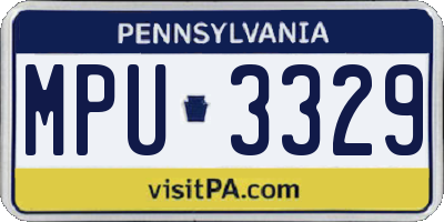 PA license plate MPU3329