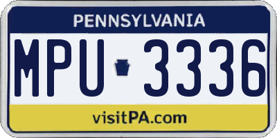 PA license plate MPU3336