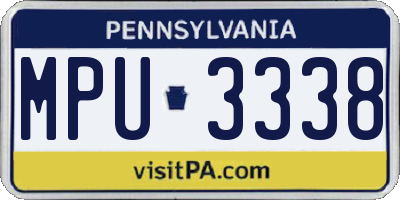 PA license plate MPU3338
