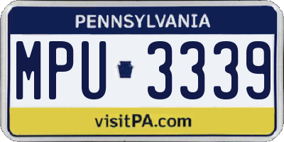 PA license plate MPU3339