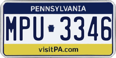 PA license plate MPU3346