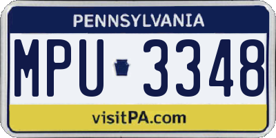 PA license plate MPU3348