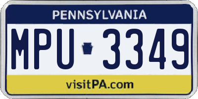 PA license plate MPU3349