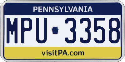 PA license plate MPU3358