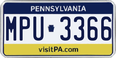 PA license plate MPU3366