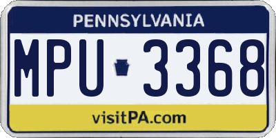 PA license plate MPU3368