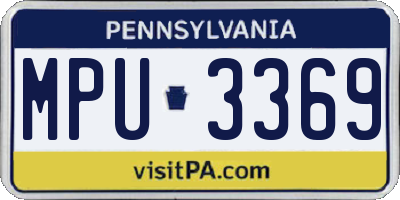 PA license plate MPU3369