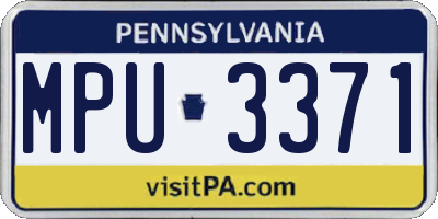 PA license plate MPU3371
